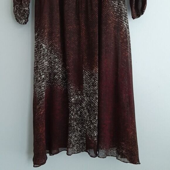 CLUB MONACO 100% Silk Semi-Sheer Midi Dress Abstract Snake Pattern Sz 4 - Picture 12 of 14